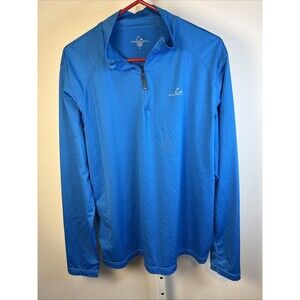 Paradox Performance Mens Lg Blue Quarter Zip Long Sleeve Mock Neck Outdoors